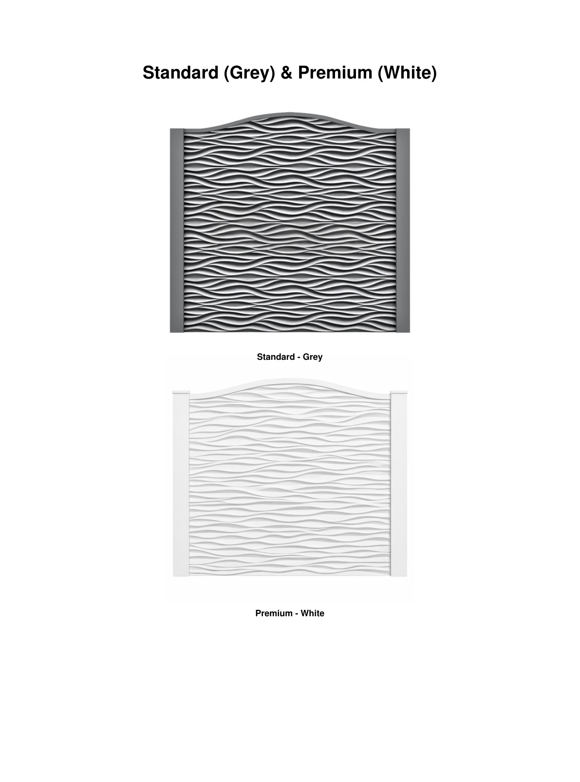 Standard grey and premium white finish comparison