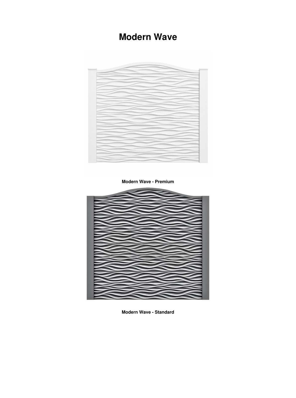 Modern Wave premium and standard concrete fence