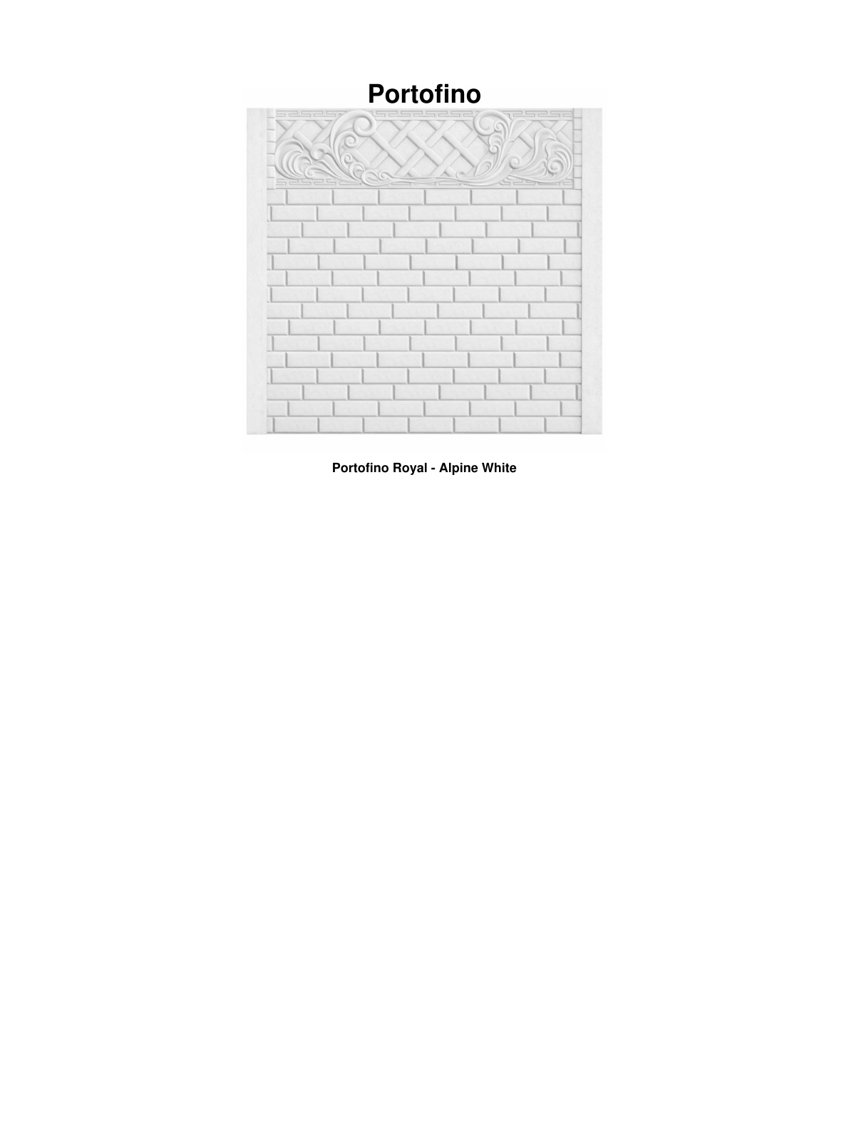 Premium white Portofino Royal Alpine White concrete fence